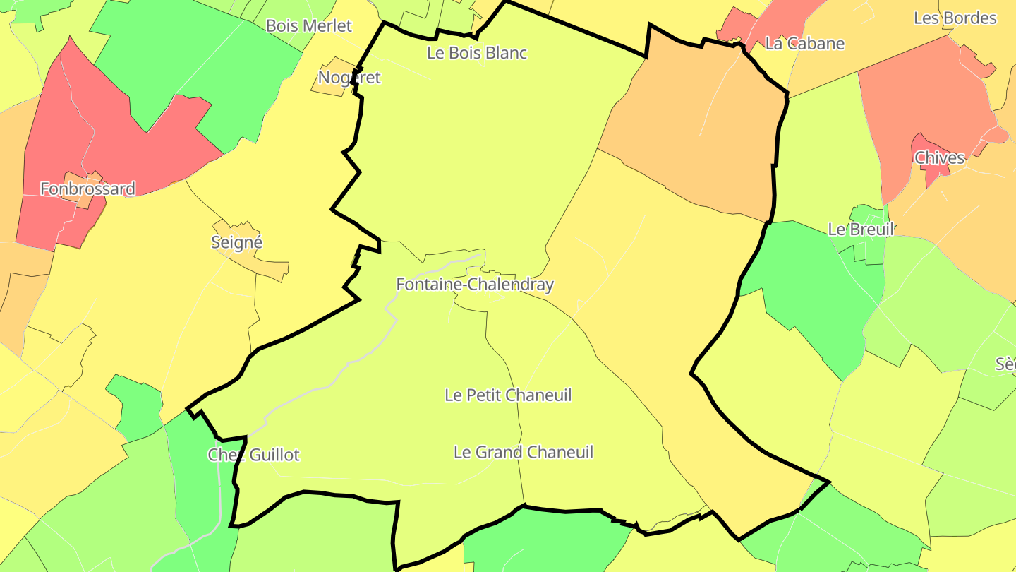 Carte des prix de l'immobilier Fontaine-Chalendray