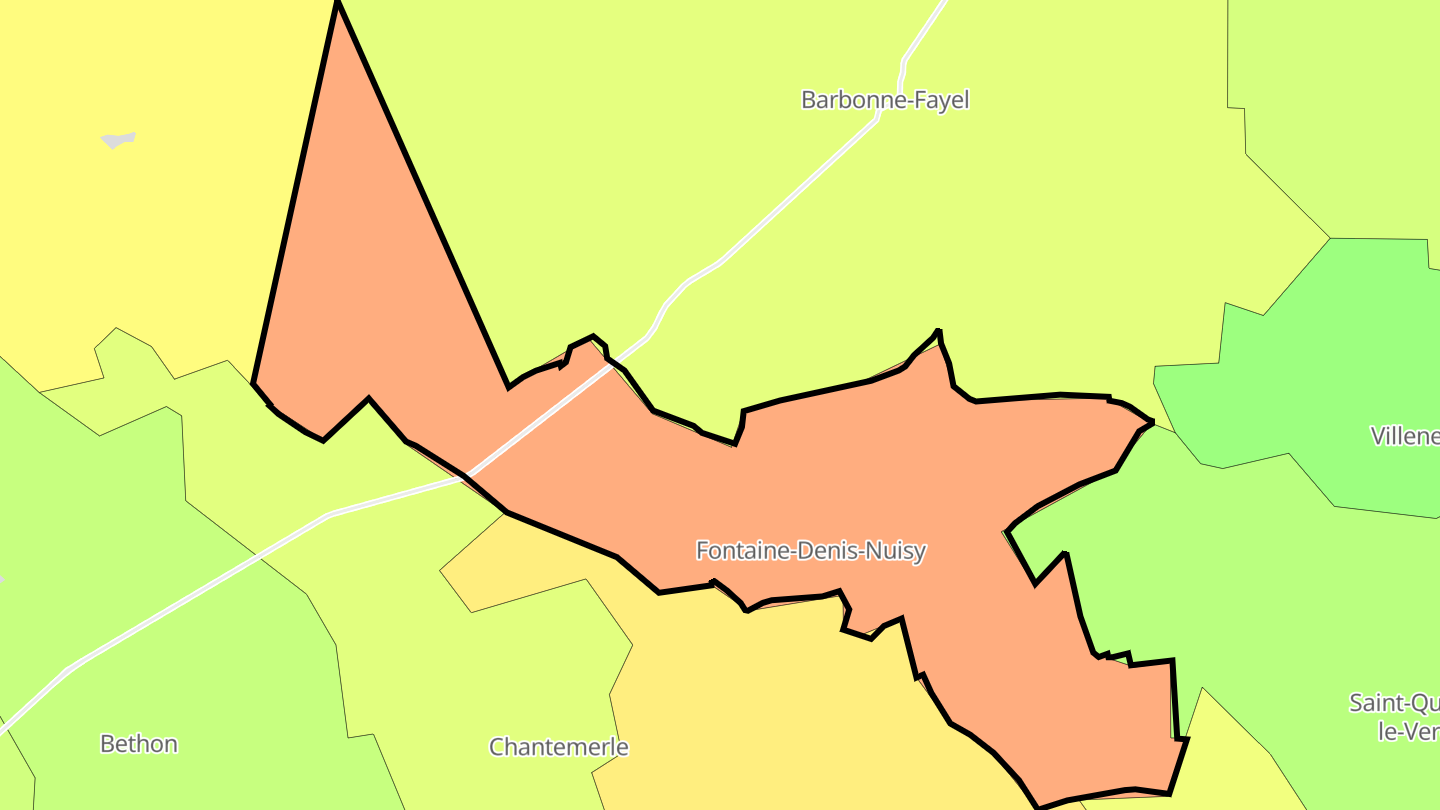 Carte des prix de l'immobilier Fontaine-Denis-Nuisy