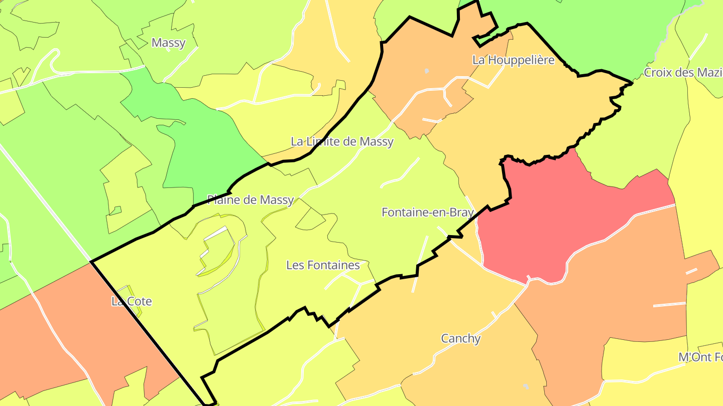 Carte des prix de l'immobilier Fontaine-en-Bray