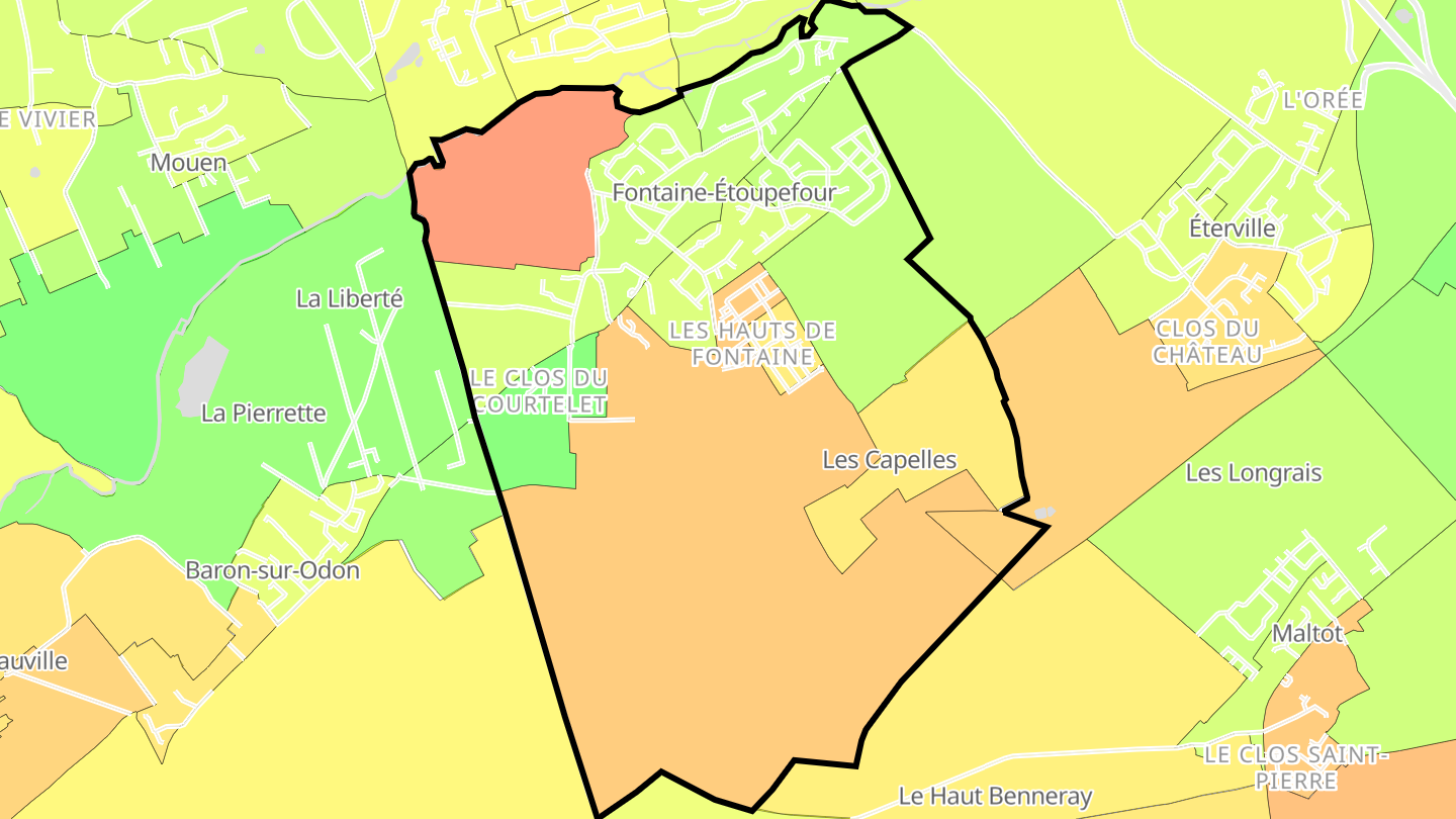 Carte des prix de l'immobilier Fontaine-Étoupefour