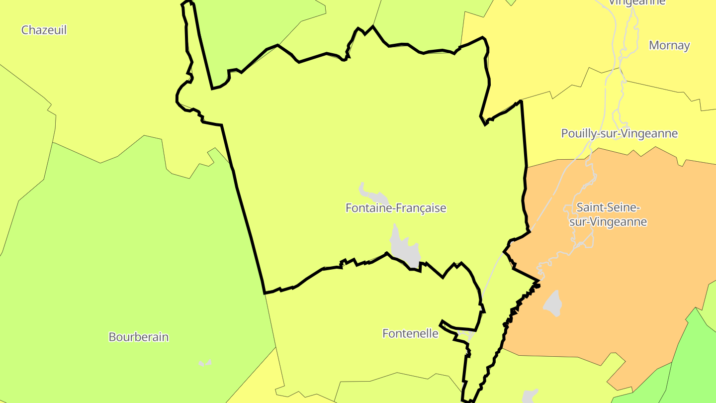 Carte des prix de l'immobilier Fontaine-Française