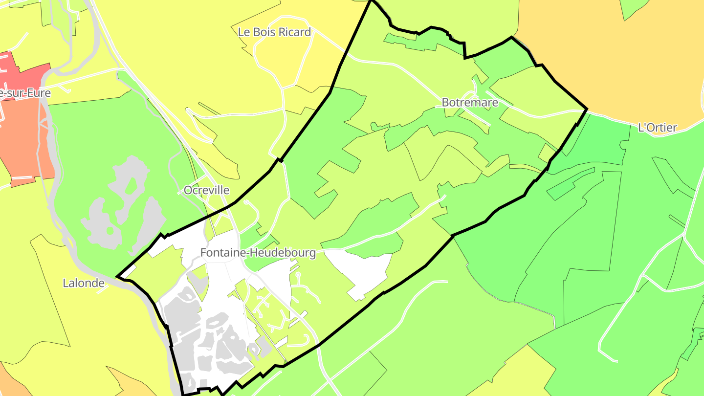 Carte des prix de l'immobilier Fontaine-Heudebourg