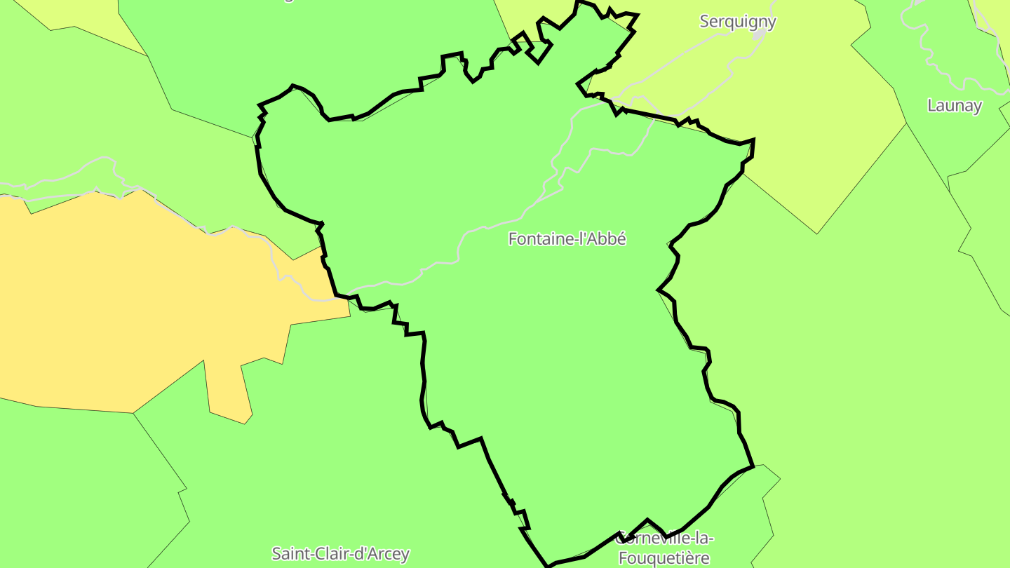 Carte des prix de l'immobilier Fontaine-l'Abbé
