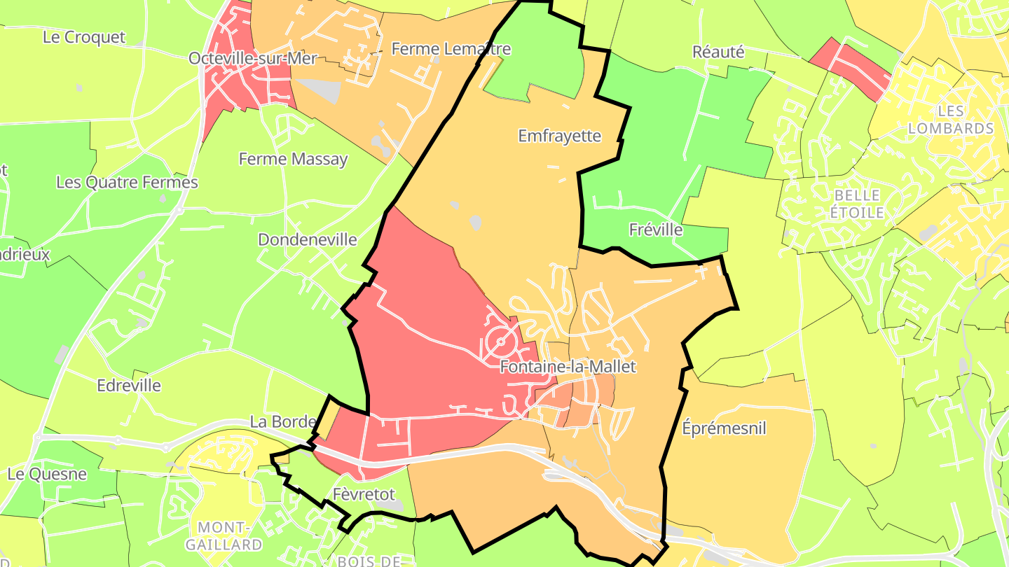 Carte des prix de l'immobilier Fontaine-la-Mallet