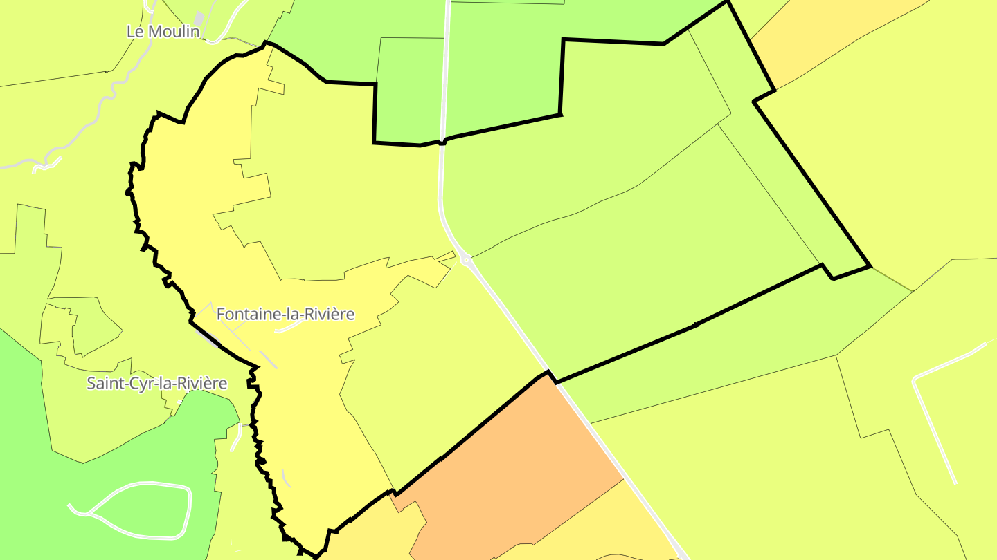 Carte des prix de l'immobilier Fontaine-la-Rivière
