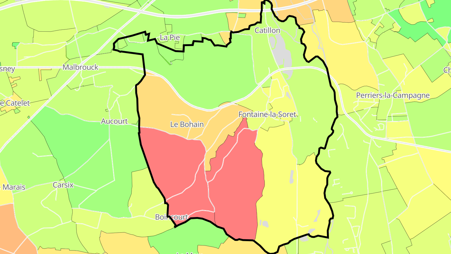 Carte des prix de l'immobilier Fontaine-la-Soret