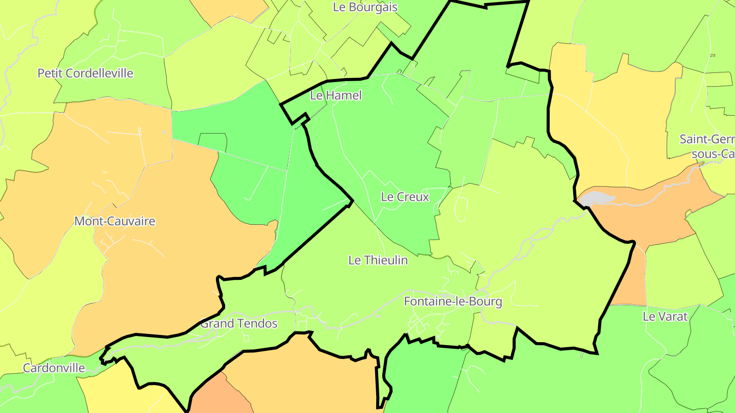 Carte des prix de l'immobilier Fontaine-le-Bourg