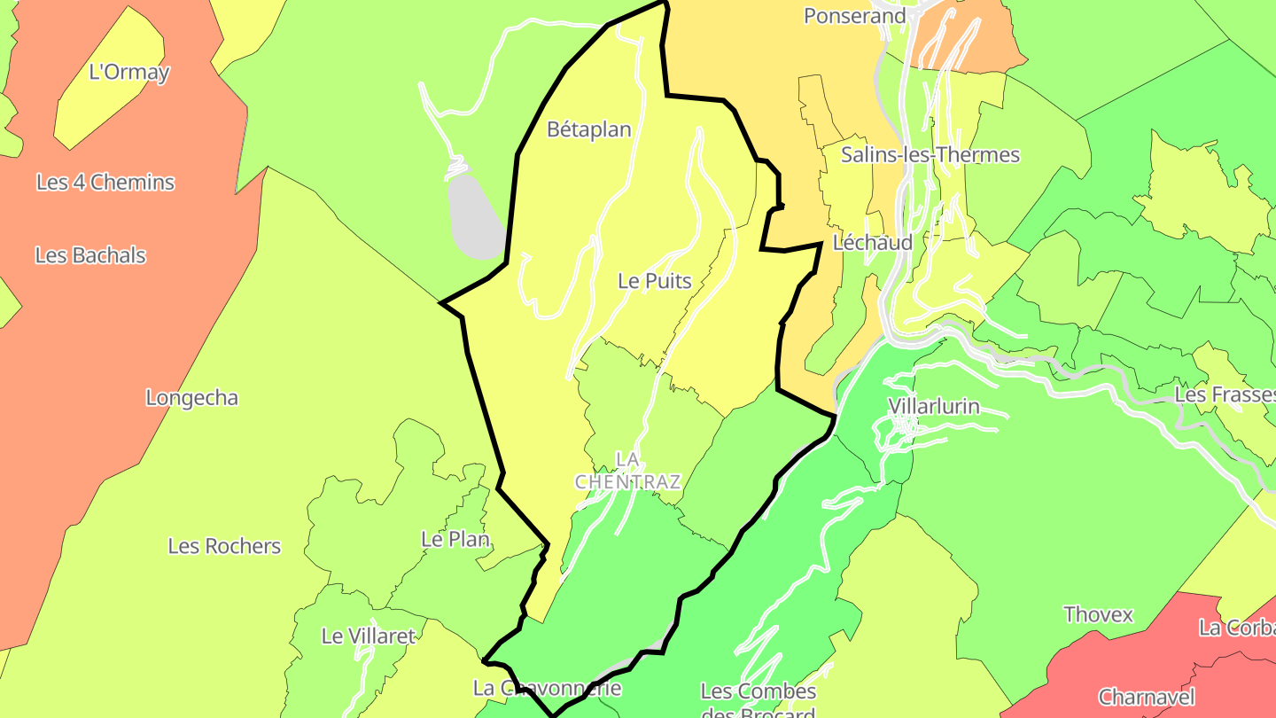 Carte des prix de l'immobilier Fontaine-le-Puits