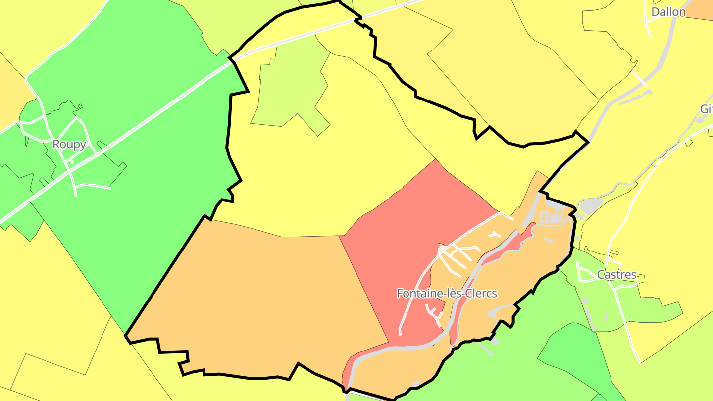 Carte des prix de l'immobilier Fontaine-lès-Clercs