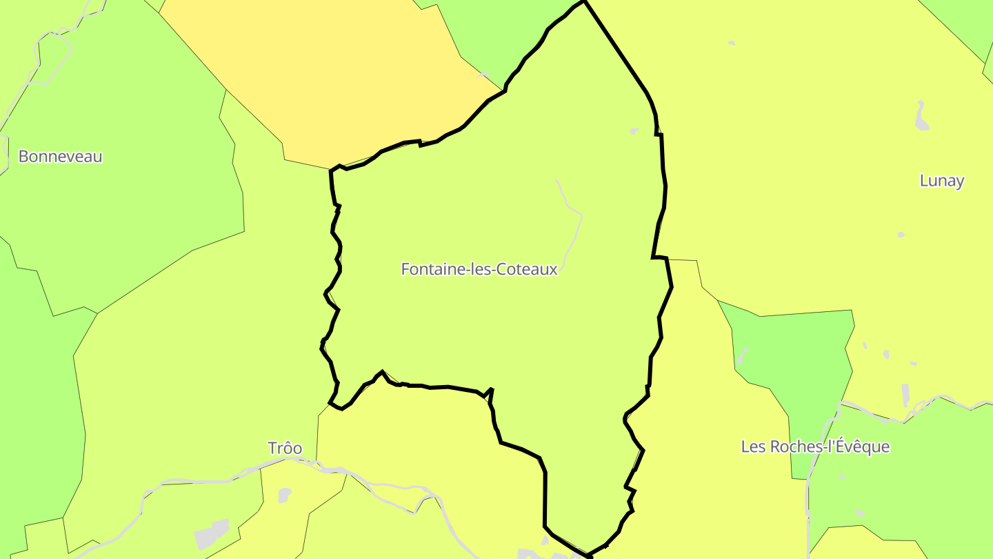 Carte des prix de l'immobilier Fontaine-les-Coteaux