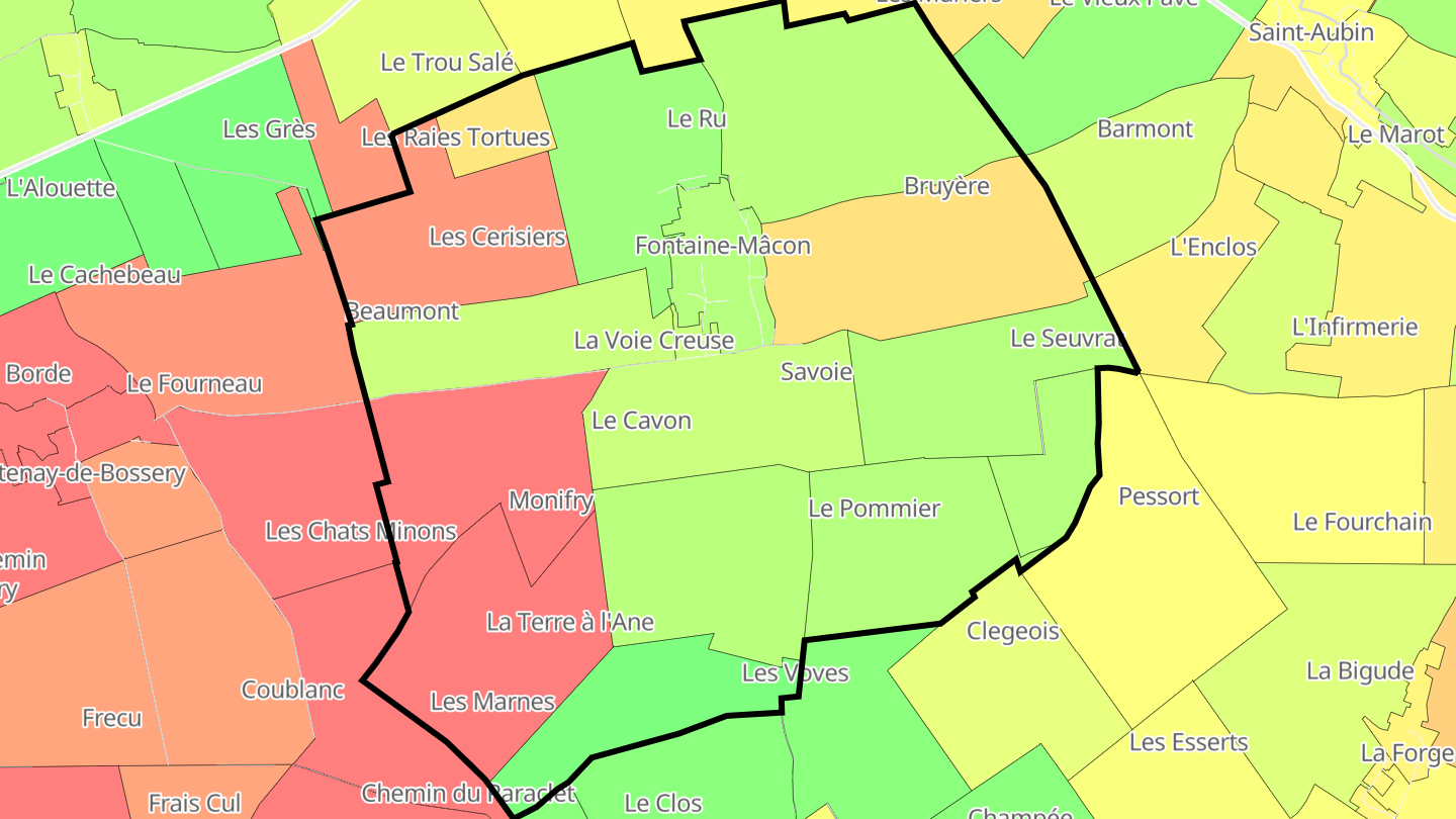 Carte des prix de l'immobilier Fontaine-Mâcon