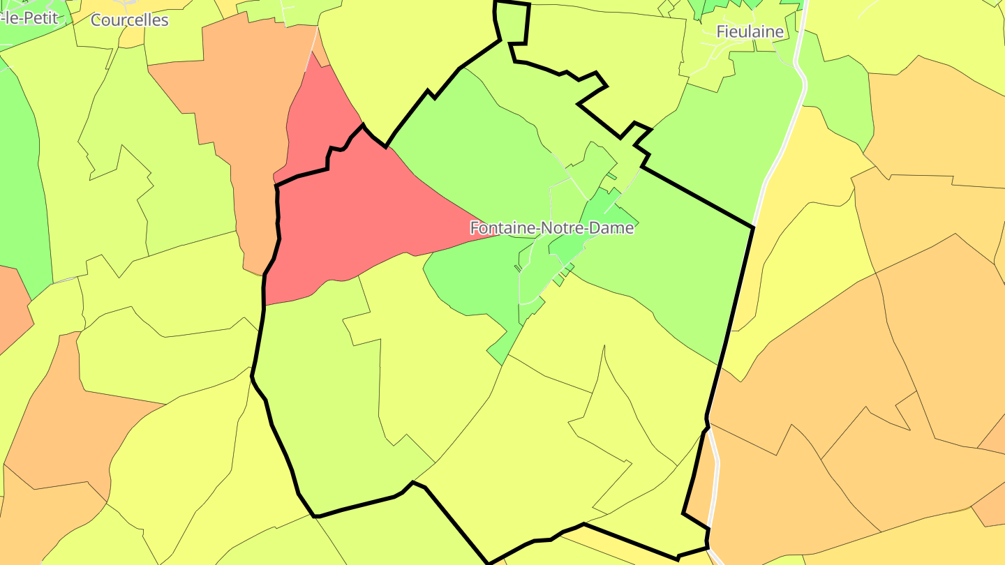 Carte des prix de l'immobilier Fontaine-Notre-Dame