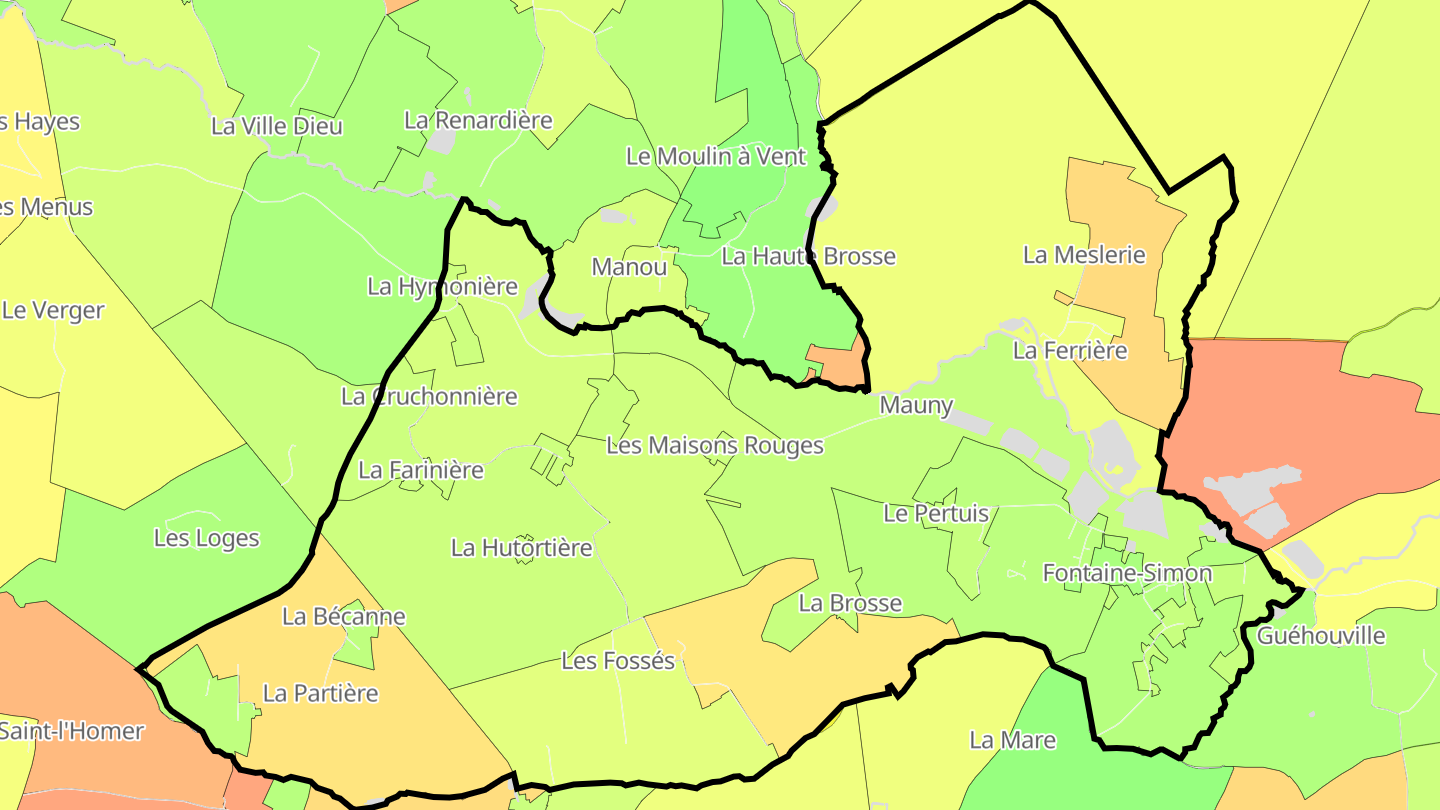 Carte des prix de l'immobilier Fontaine-Simon