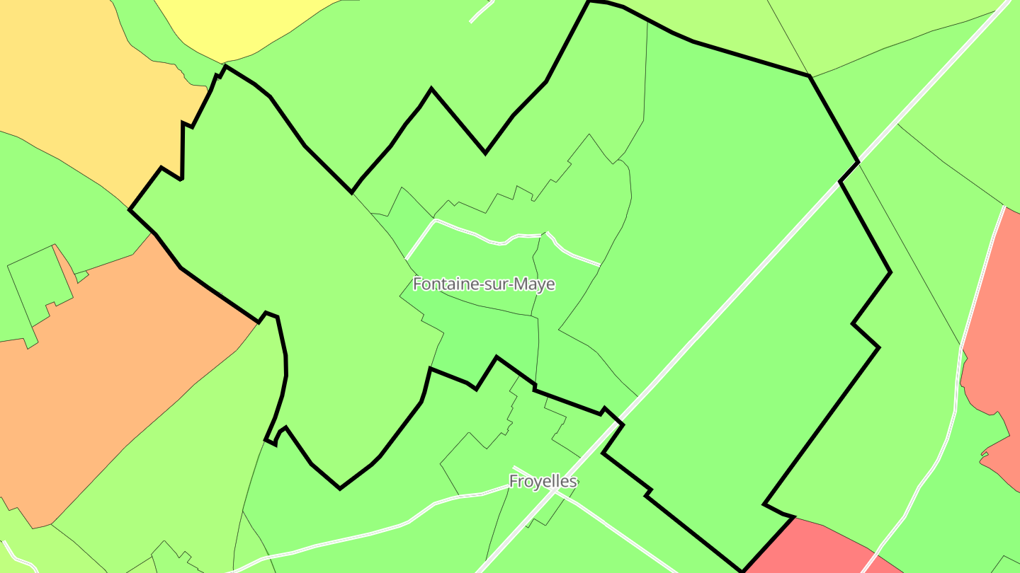 Carte des prix de l'immobilier Fontaine-sur-Maye