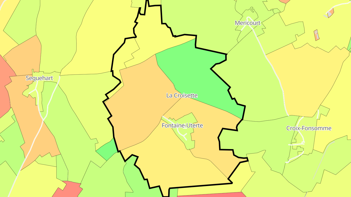 Carte des prix de l'immobilier Fontaine-Uterte