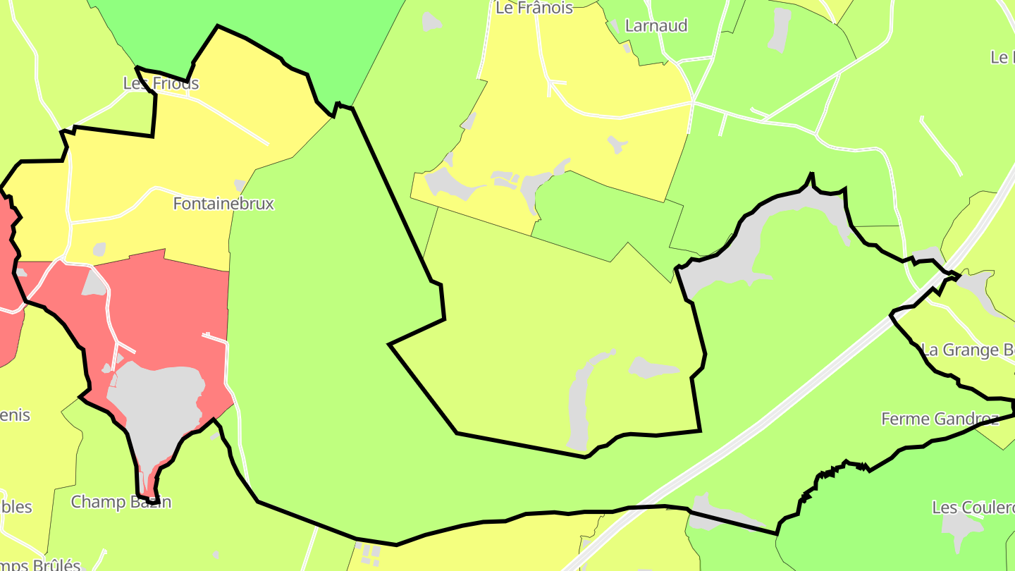 Carte des prix de l'immobilier Fontainebrux
