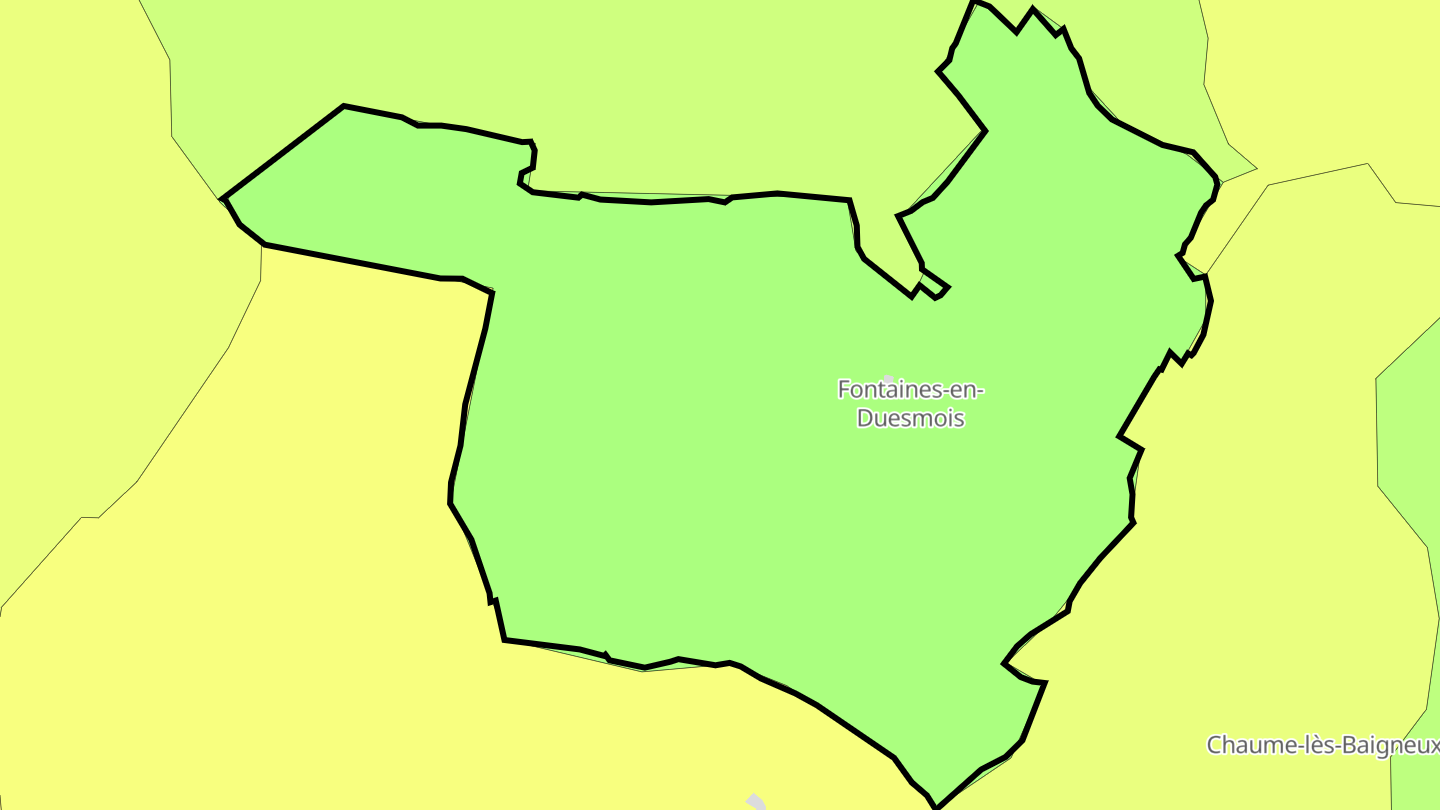 Carte des prix de l'immobilier Fontaines-en-Duesmois