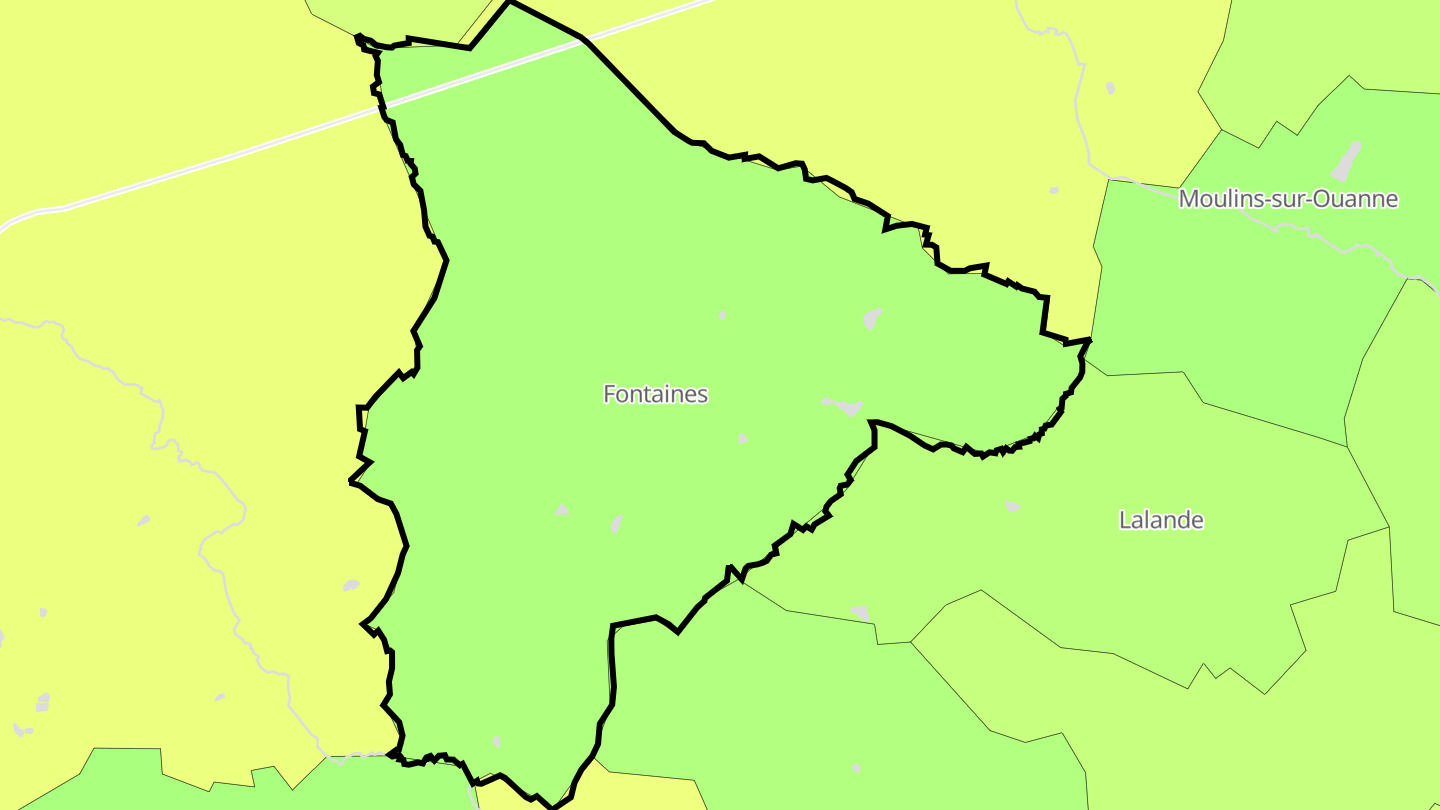 Carte des prix de l'immobilier Fontaines