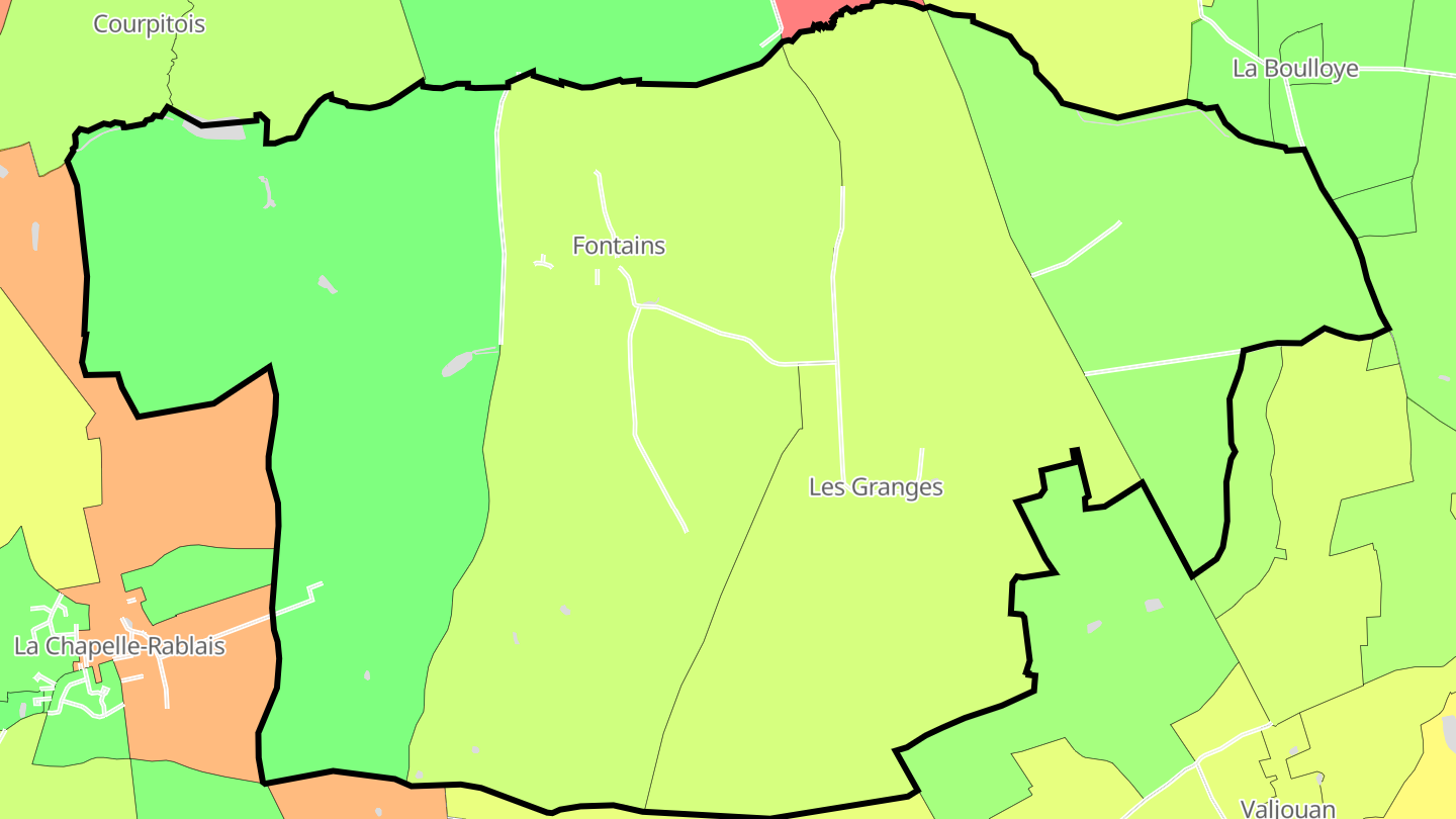 Carte des prix de l'immobilier Fontains