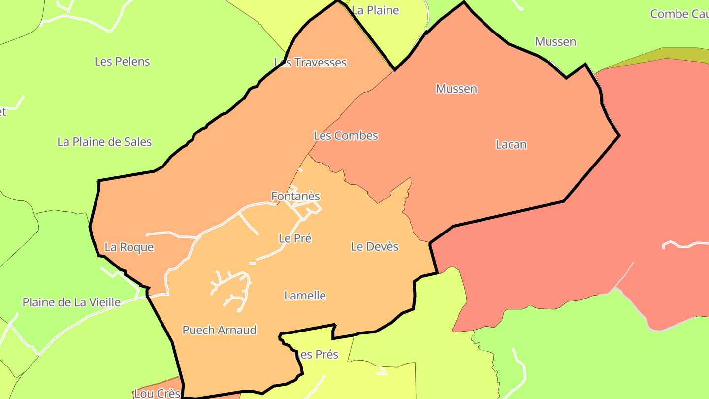 Carte des prix de l'immobilier Fontanès