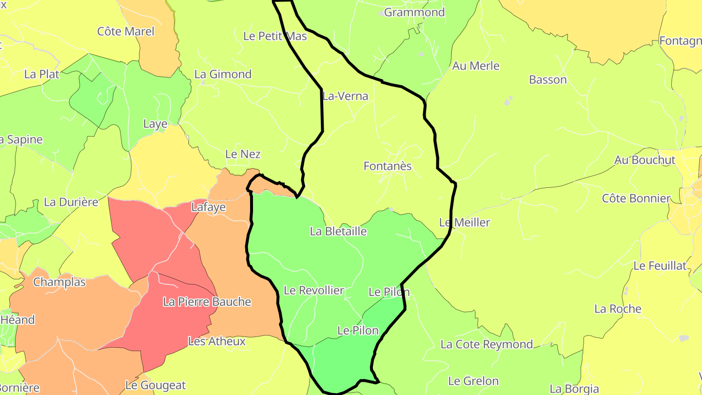 Carte des prix de l'immobilier Fontanès