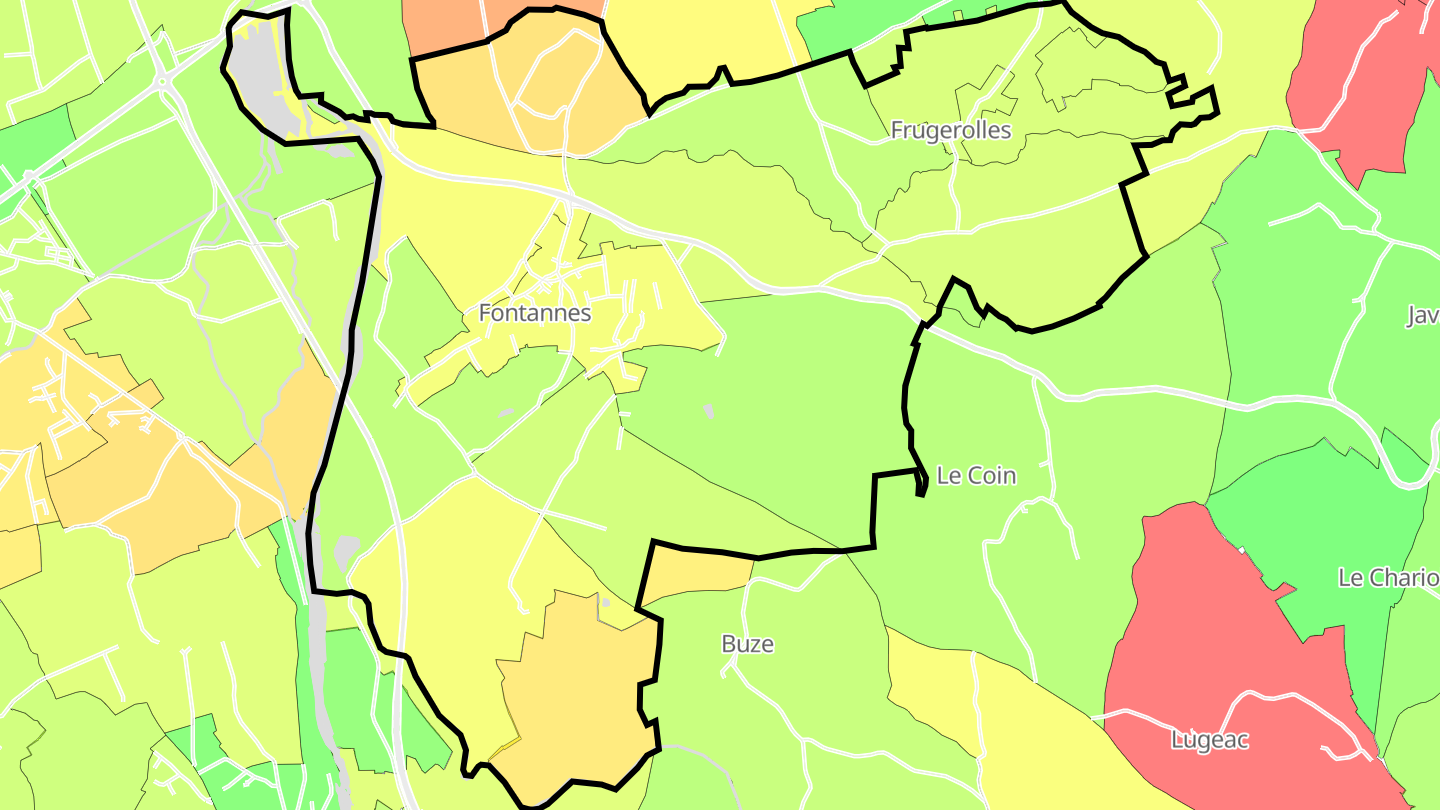 Carte des prix de l'immobilier Fontannes