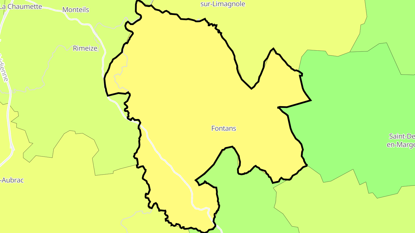 Carte des prix de l'immobilier Fontans