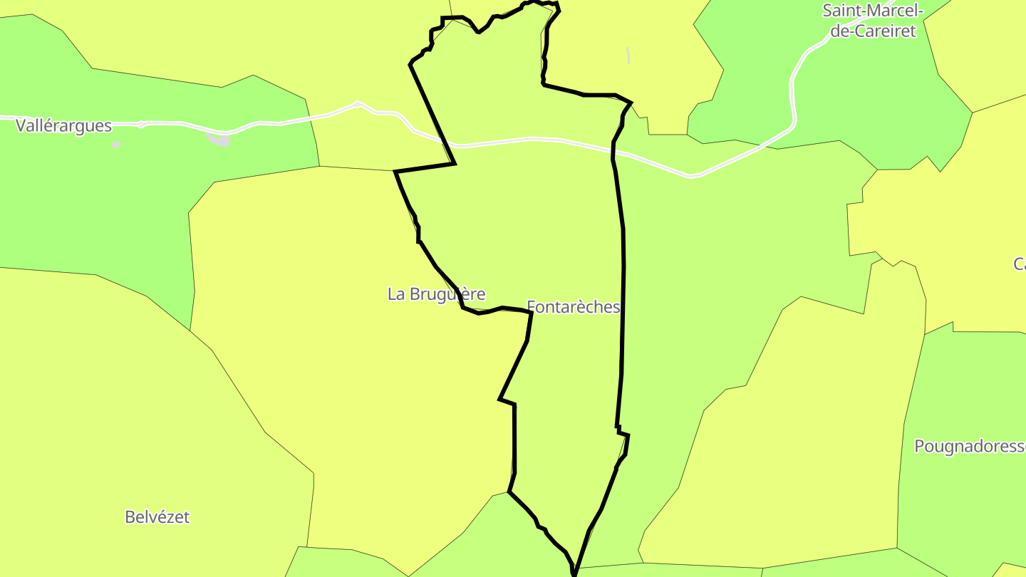 Carte des prix de l'immobilier Fontarèches