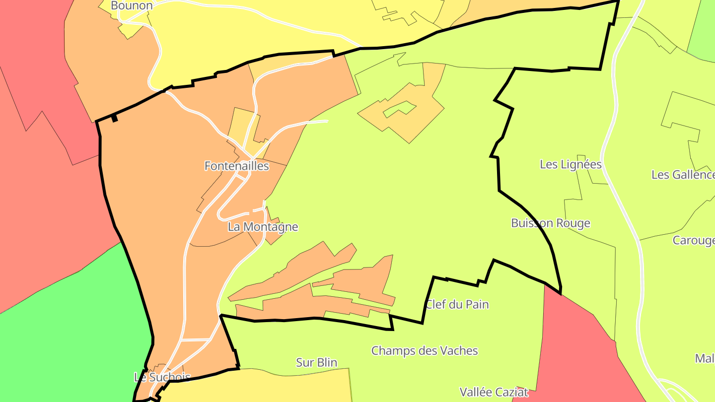 Carte des prix de l'immobilier Fontenailles
