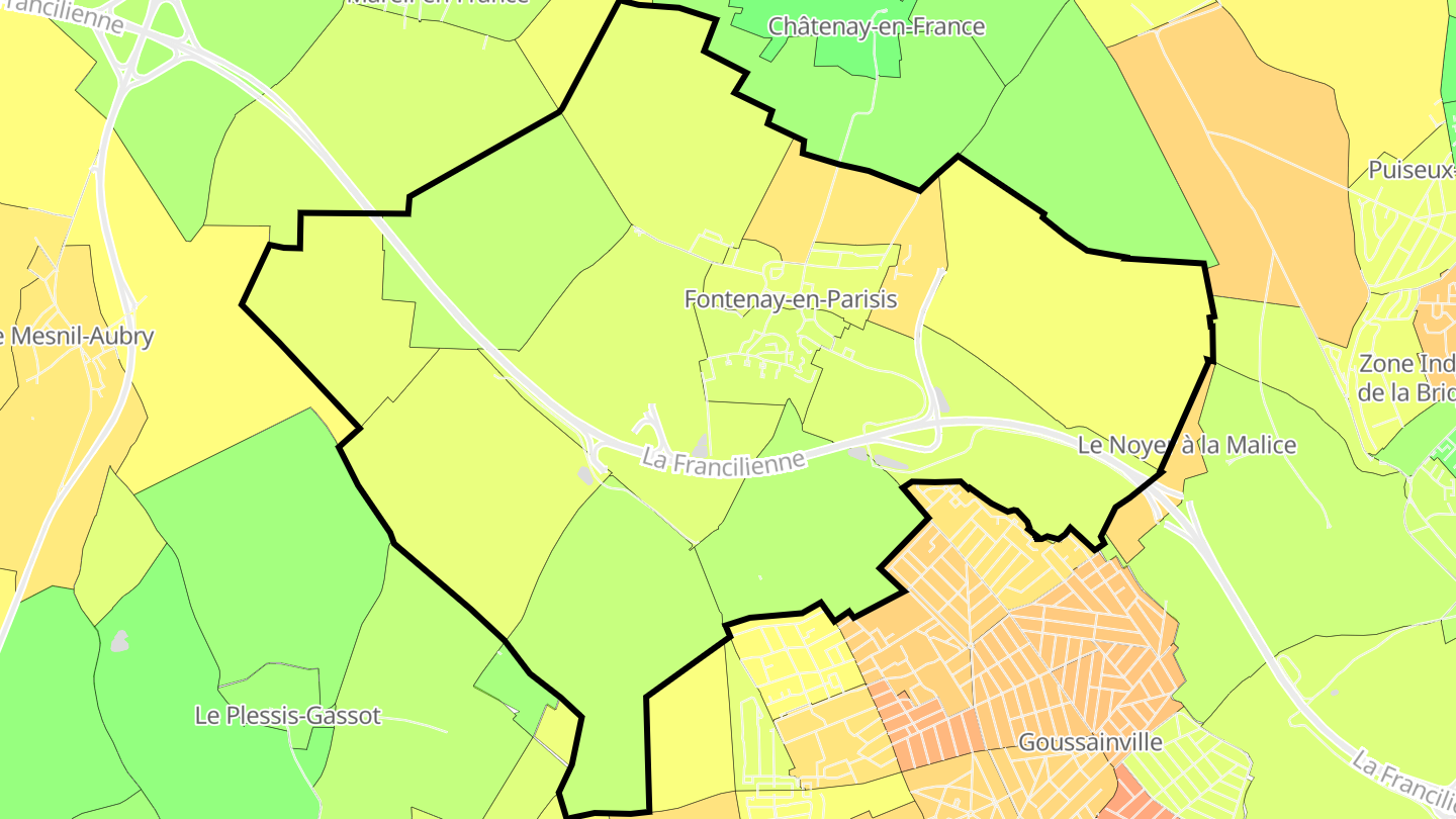 Carte des prix de l'immobilier Fontenay-en-Parisis