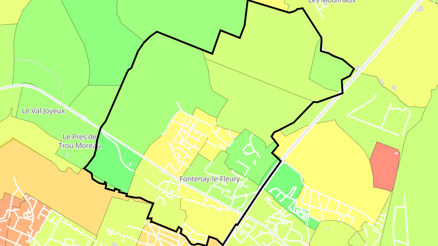 Carte des prix de l'immobilier Fontenay-le-Fleury