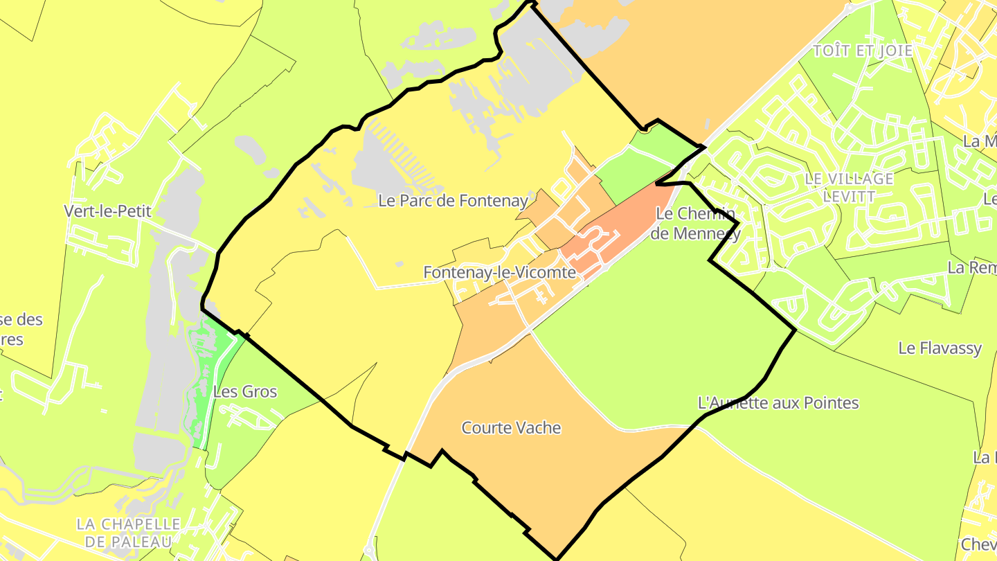 Carte des prix de l'immobilier Fontenay-le-Vicomte