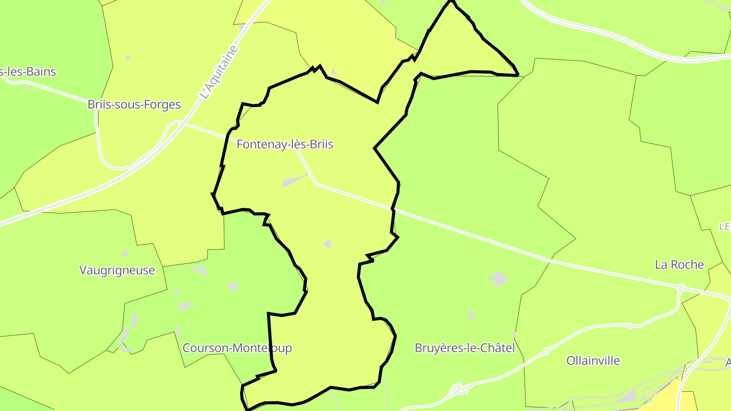 Carte des prix de l'immobilier Fontenay-lès-Briis