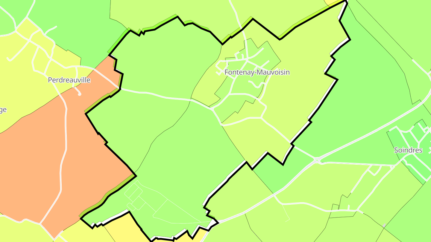 Carte des prix de l'immobilier Fontenay-Mauvoisin