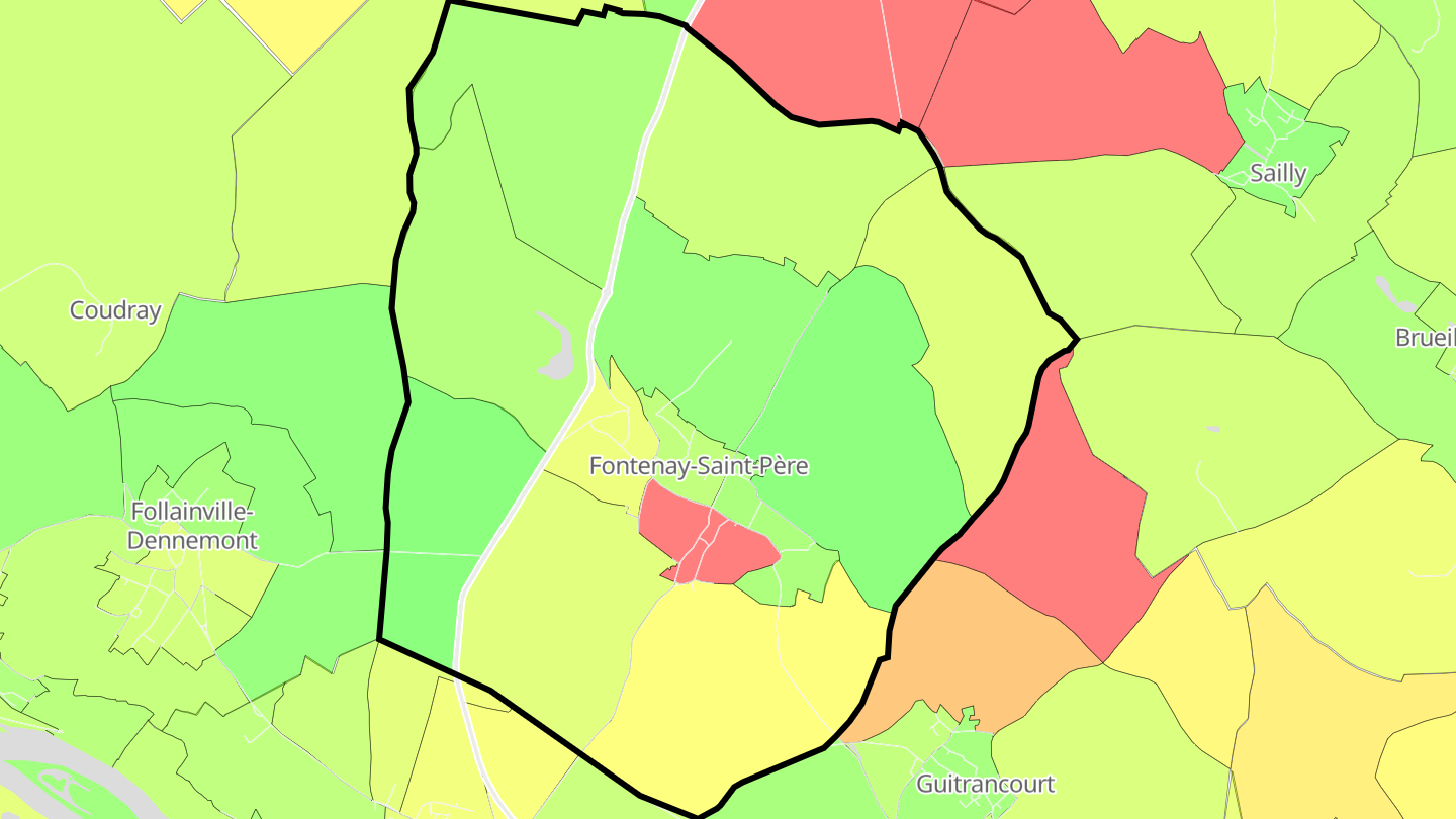 Carte des prix de l'immobilier Fontenay-Saint-Père