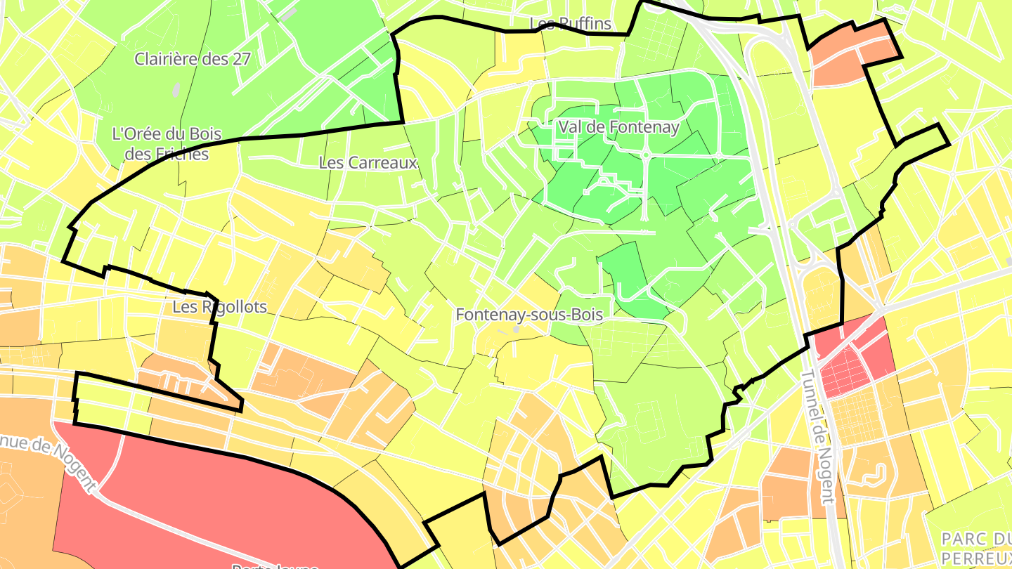 Carte des prix de l'immobilier Fontenay-sous-Bois