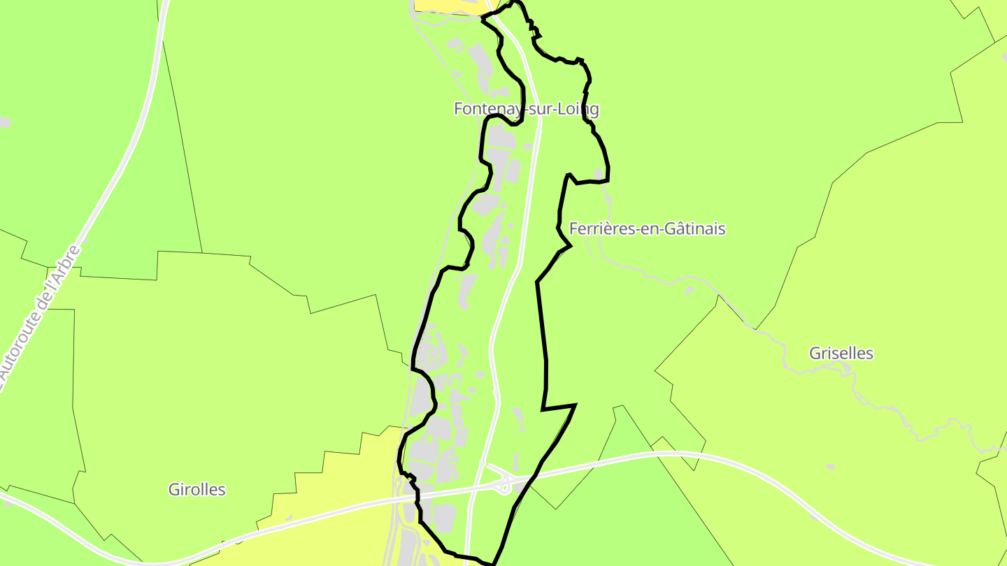 Carte des prix de l'immobilier Fontenay-sur-Loing