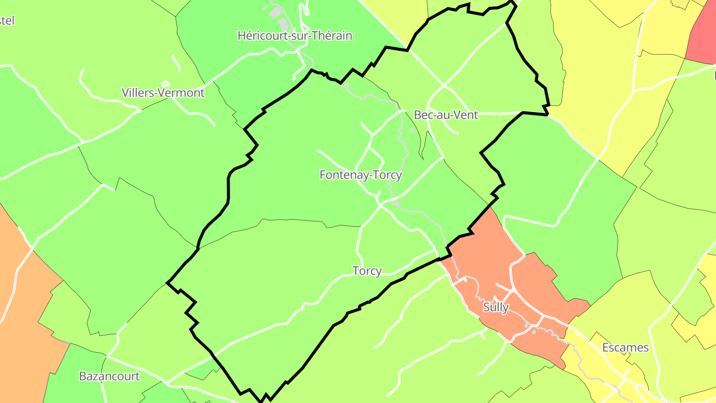 Carte des prix de l'immobilier Fontenay-Torcy