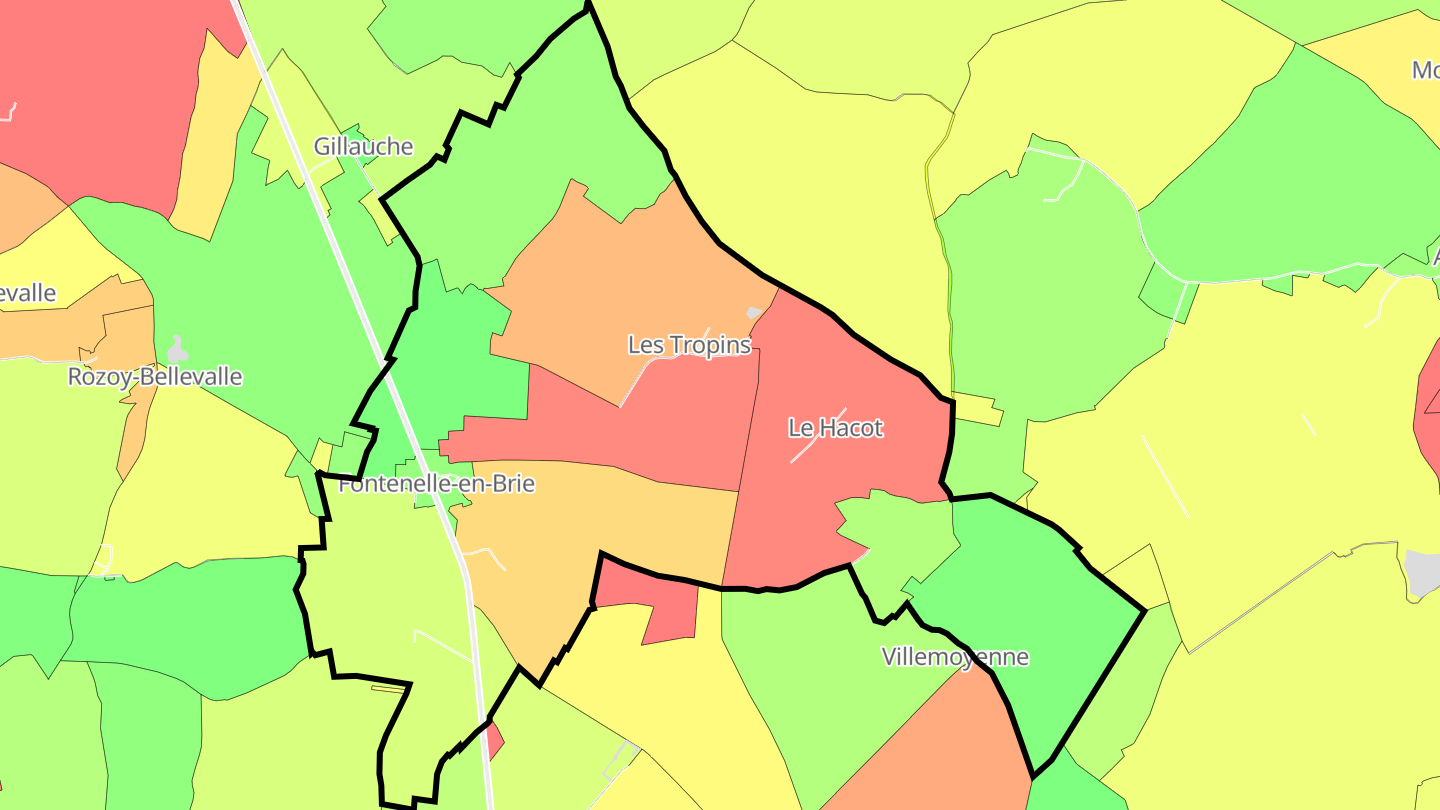 Carte des prix de l'immobilier Fontenelle-en-Brie