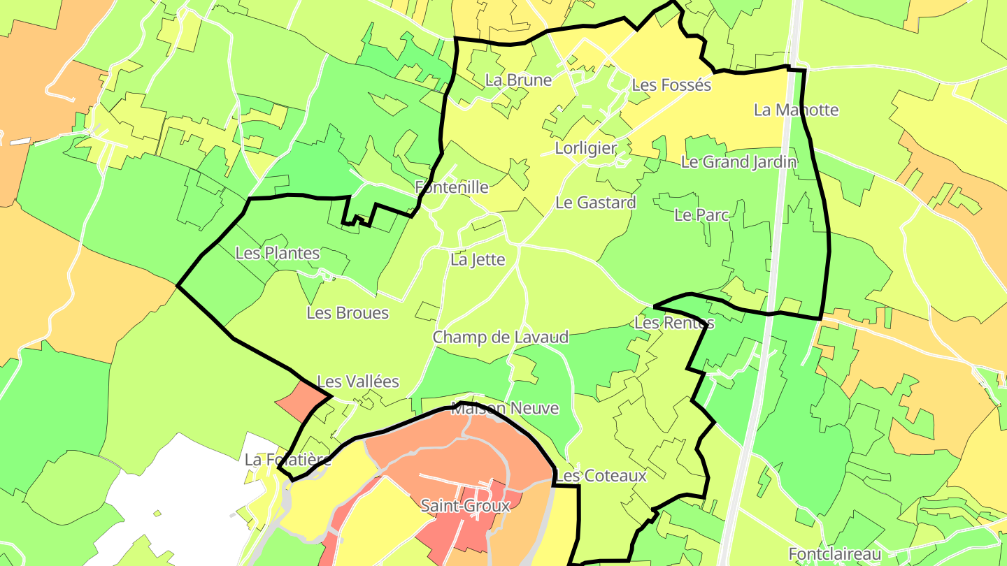 Carte des prix de l'immobilier Fontenille