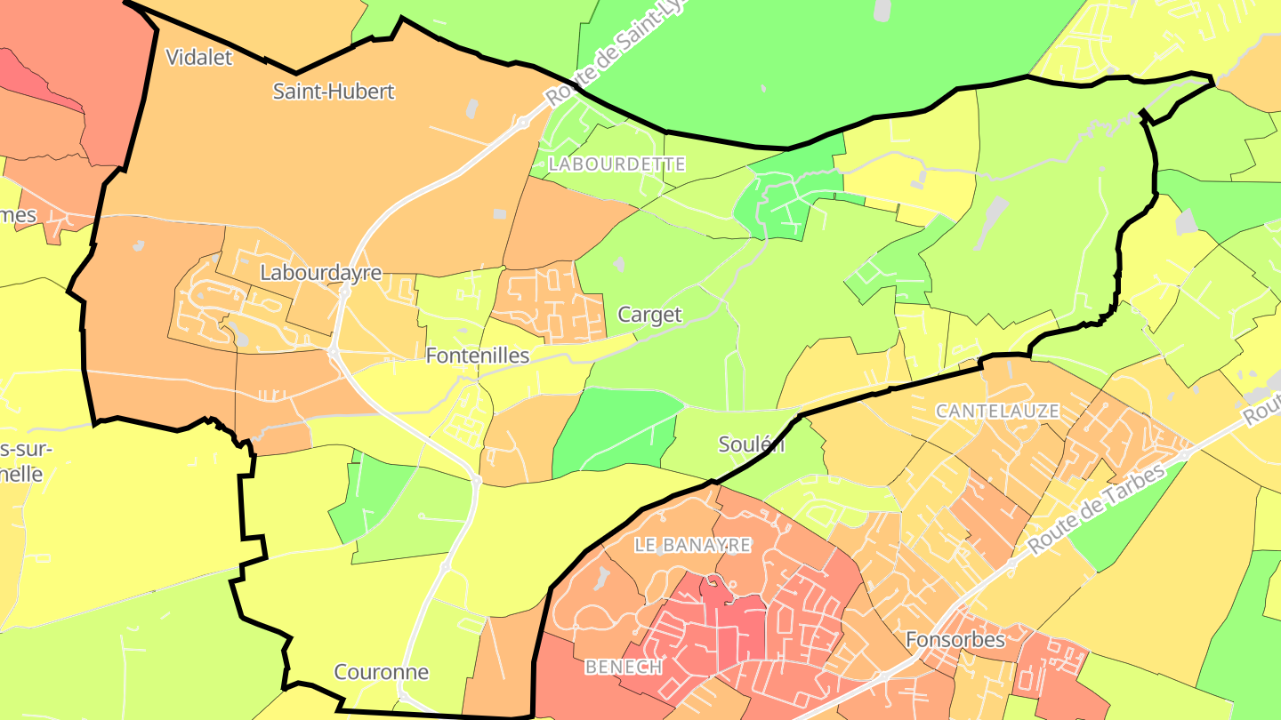 Carte des prix de l'immobilier Fontenilles