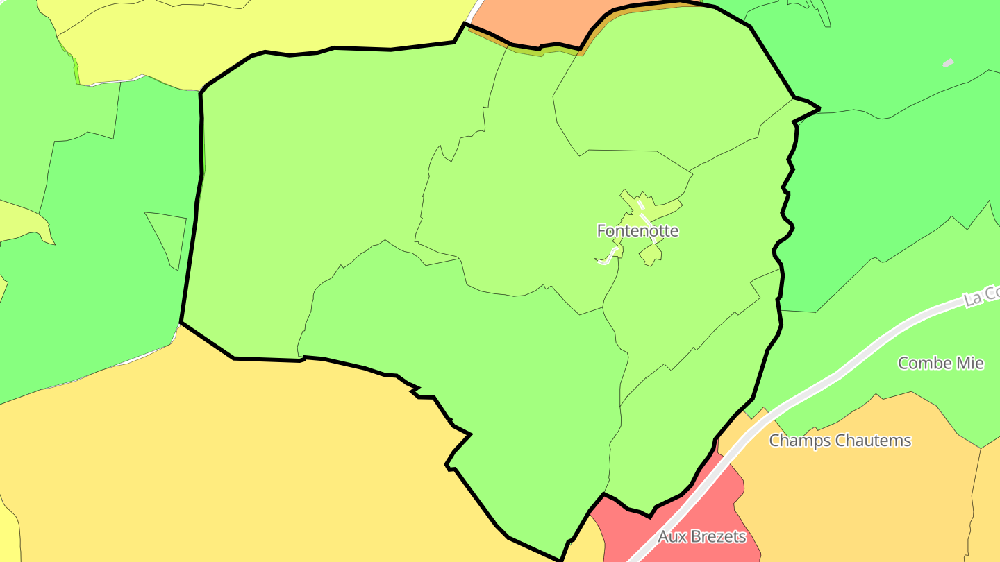 Carte des prix de l'immobilier Fontenotte