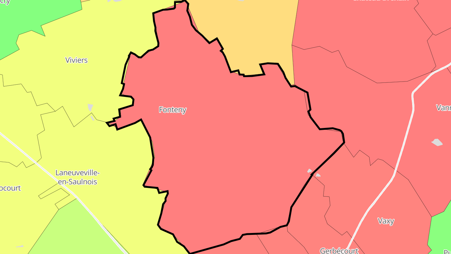 Carte des prix de l'immobilier Fonteny