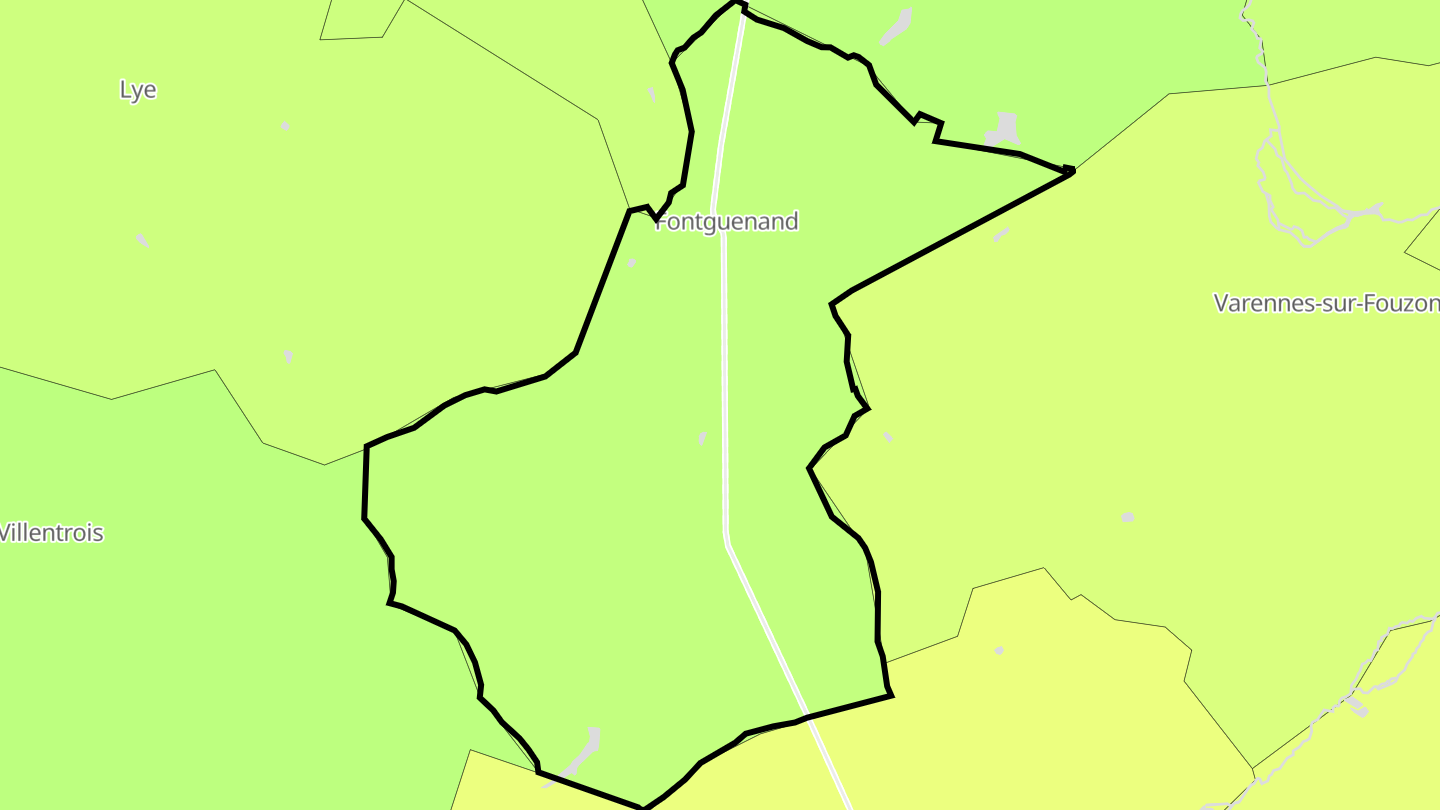 Carte des prix de l'immobilier Fontguenand