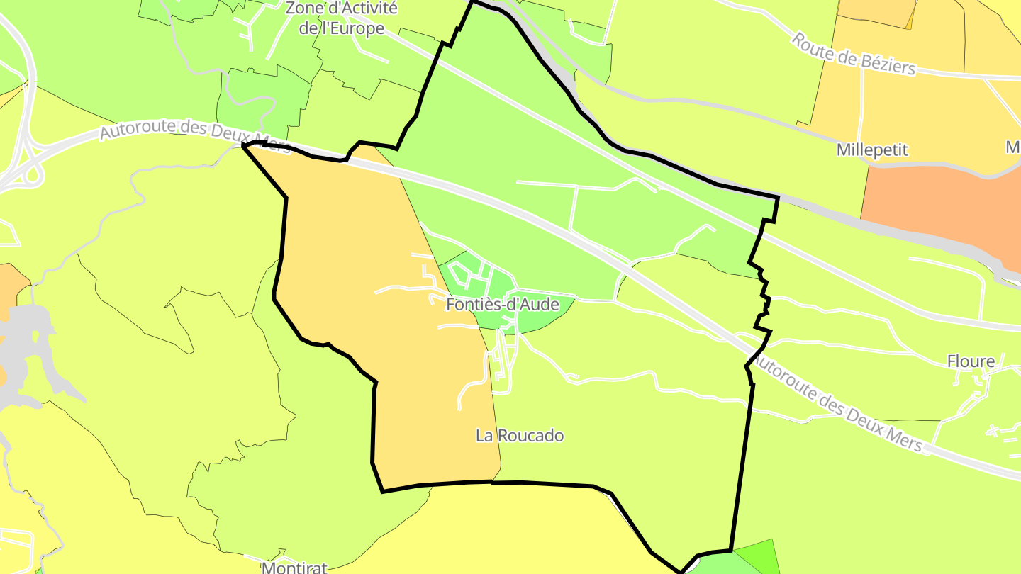 Carte des prix de l'immobilier Fontiès-d'Aude