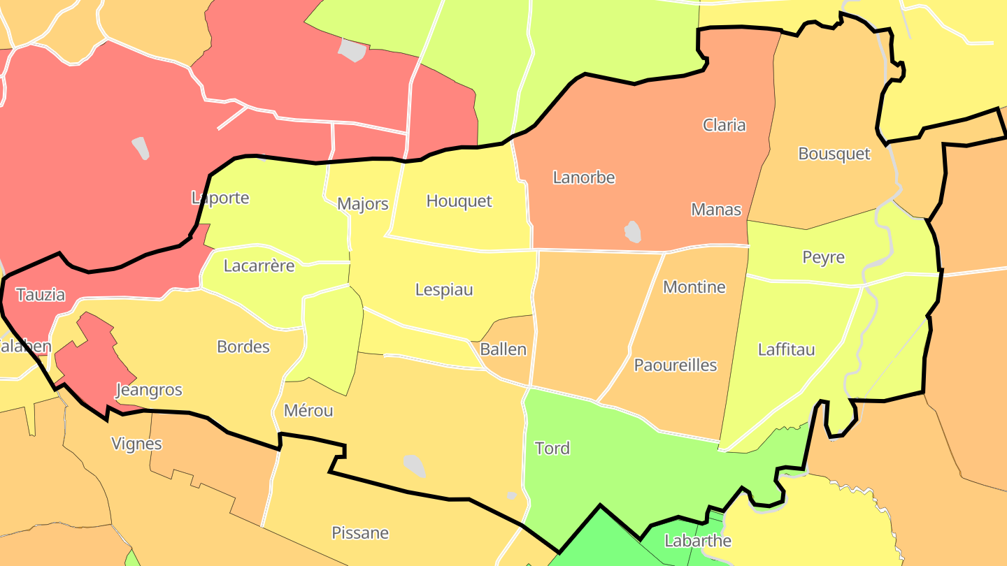 Carte des prix de l'immobilier Fontrailles
