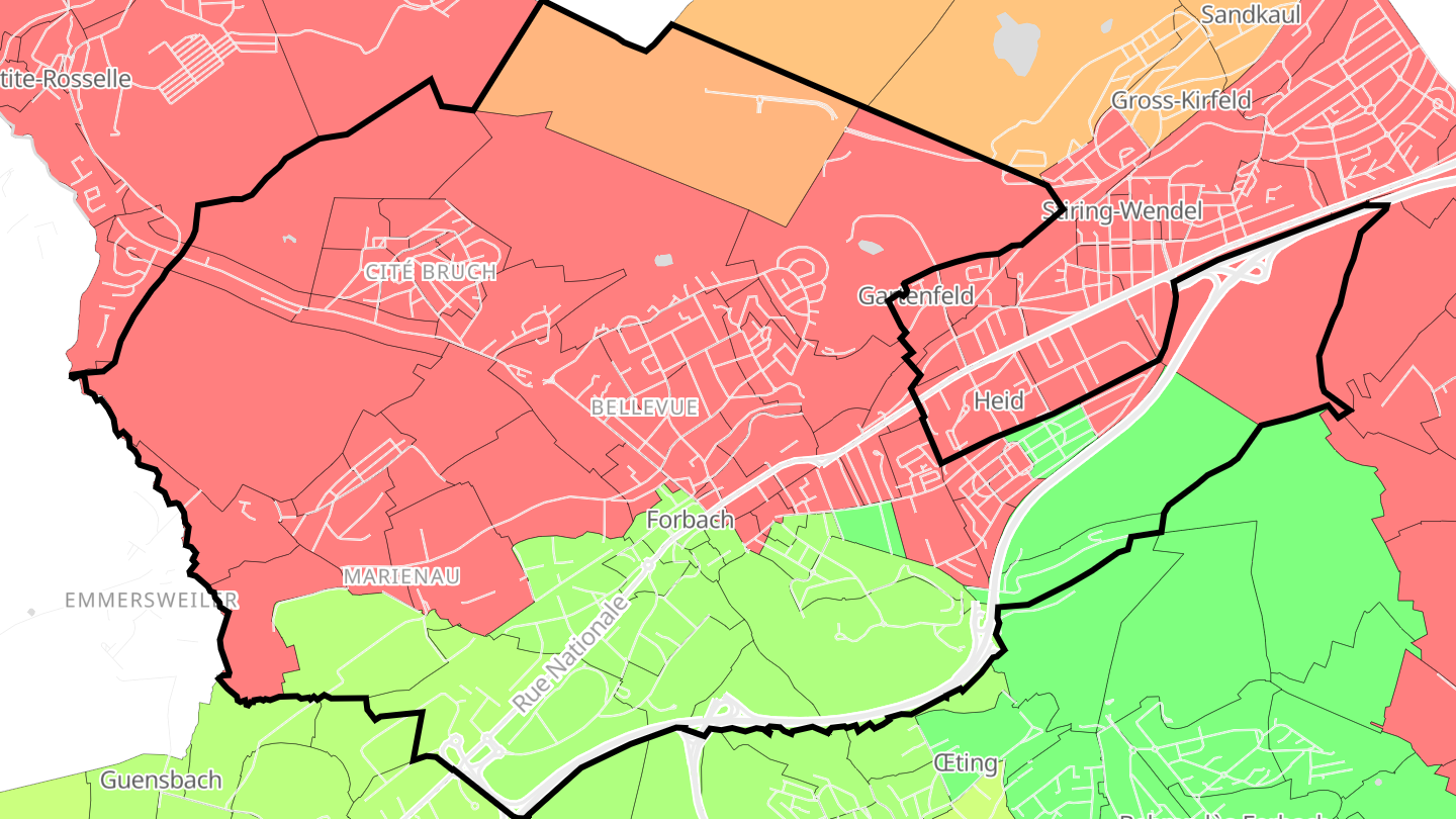 Carte des prix de l'immobilier Forbach