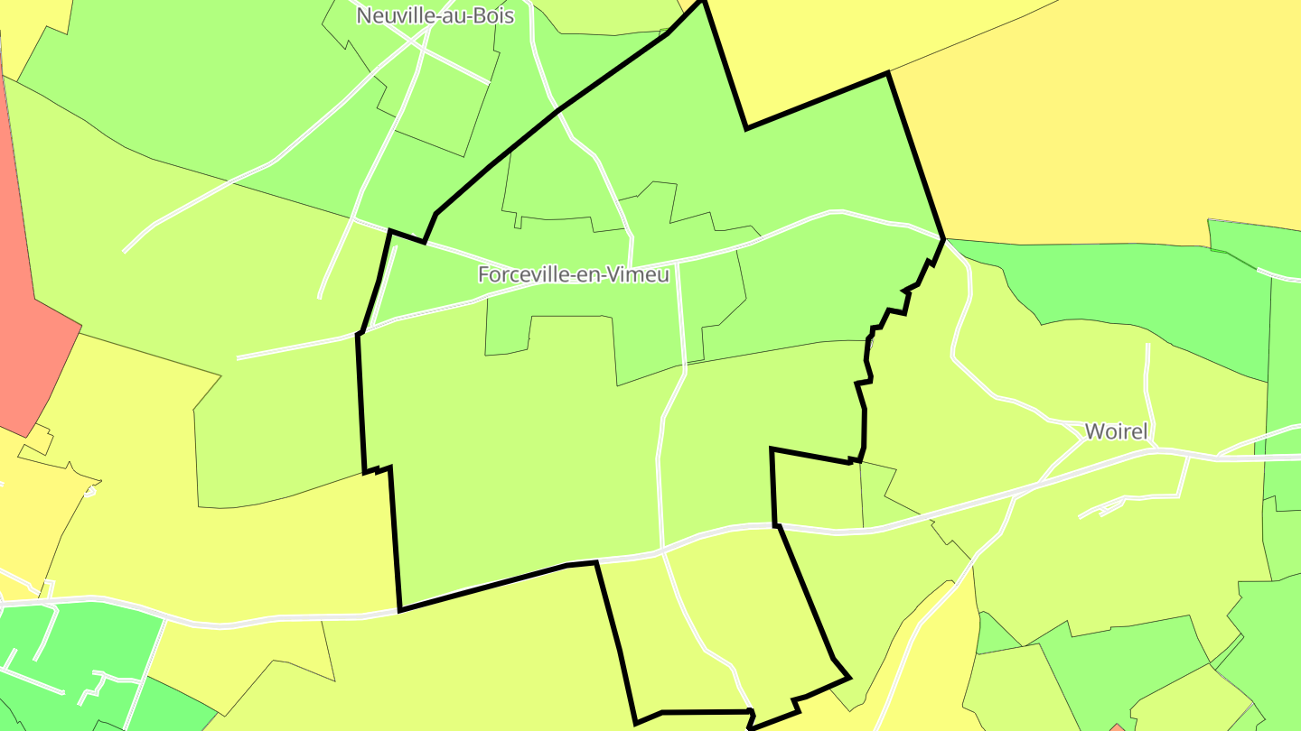 Carte des prix de l'immobilier Forceville-en-Vimeu