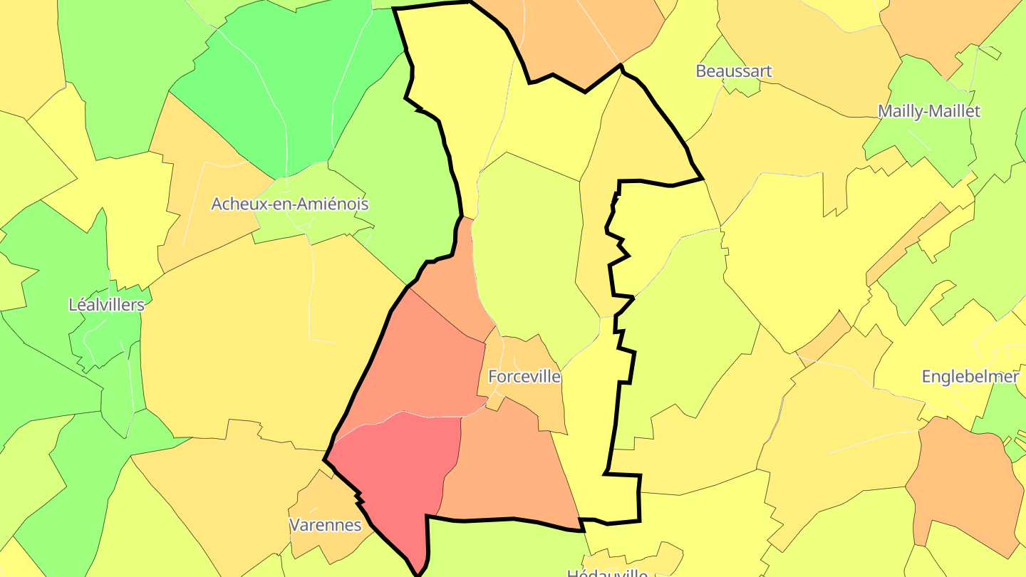 Carte des prix de l'immobilier Forceville
