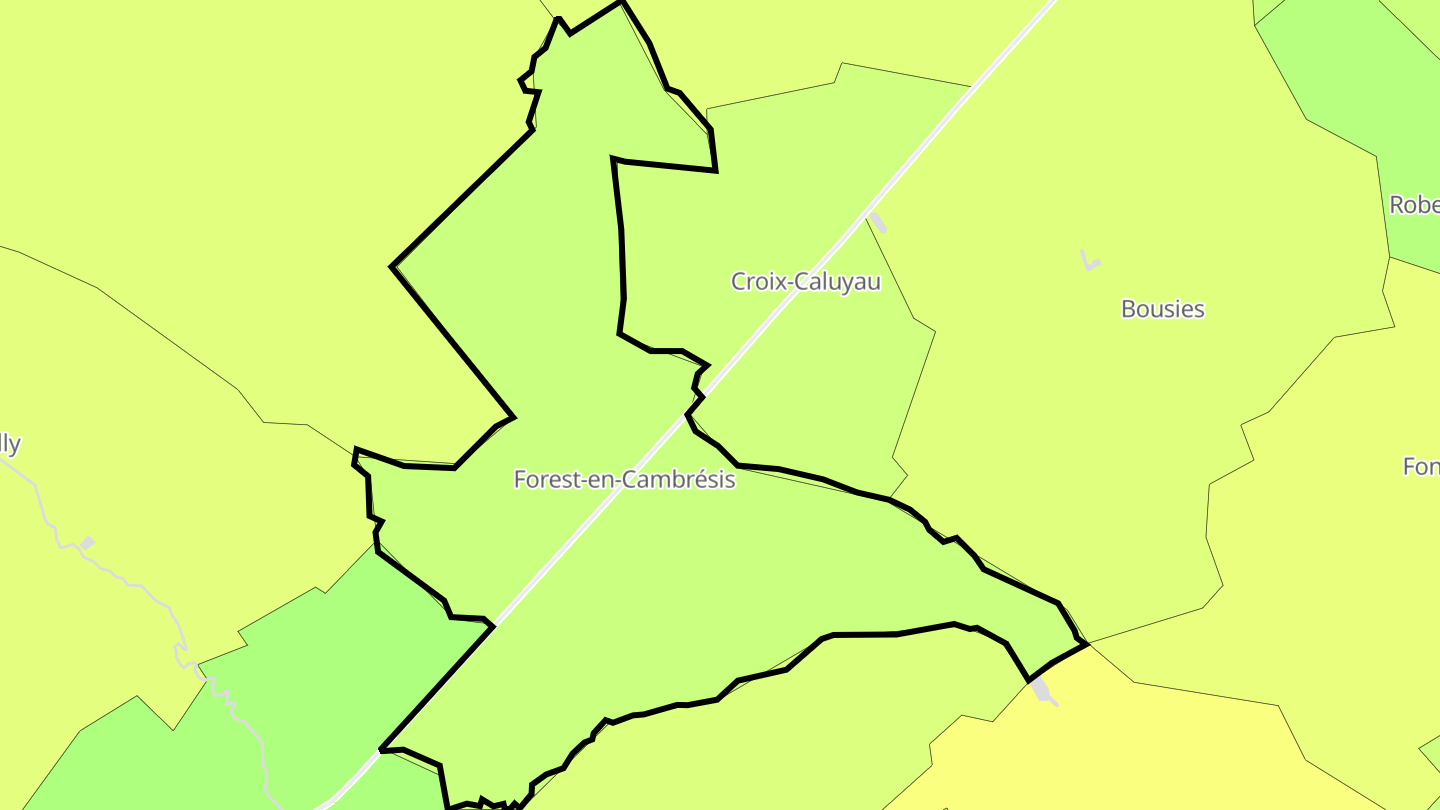 Carte des prix de l'immobilier Forest-en-Cambrésis